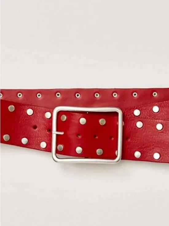Free People Hex Belt Red