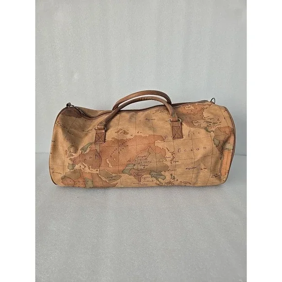 Vintage Magellan World Map Duffel Bag Weekender Carry-On  1990s