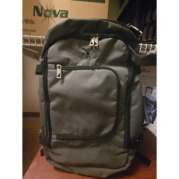 Hynes Eagle Travel Backpack Gray Carry On Luggage Bag with Compression Straps