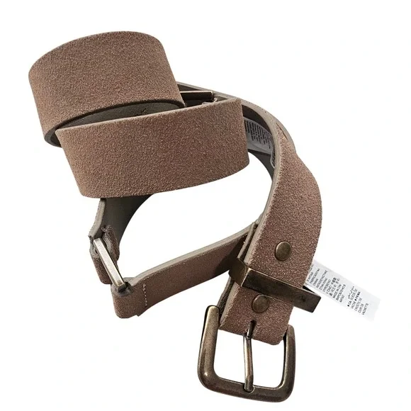 Banana Republic Womans Suede Leather Belt Tan Brass‎ Buckle Small Boho Festival