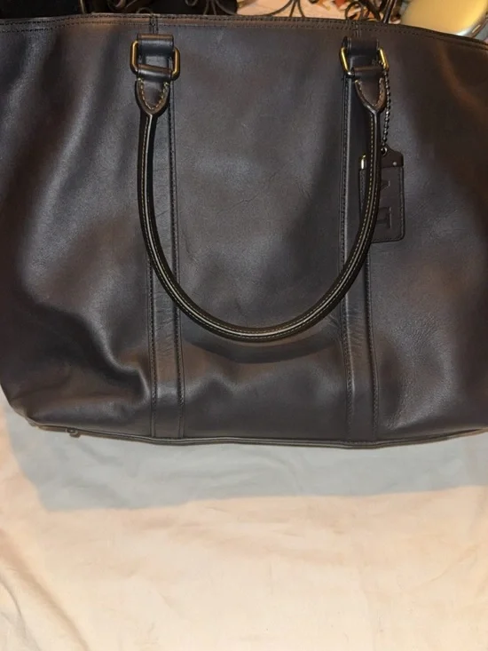Coach Black Leather Tote Bag