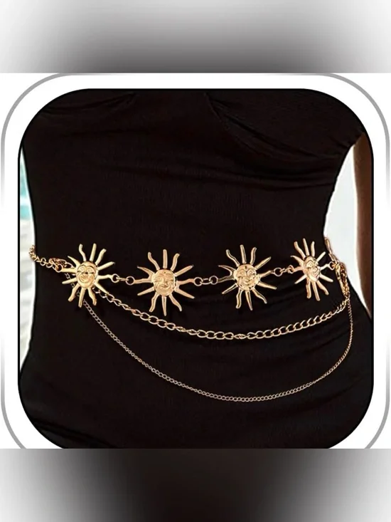 Gold Sun Waist chain belt