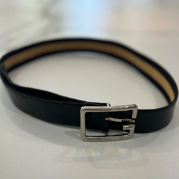 Gucci Reversible Black/Beige Leather Belt Square G Buckle Women's Made in Italy