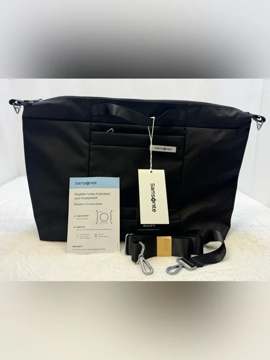 Samsonite Airlift Foldable Weekender Black Travel Duffel Bag with Strap