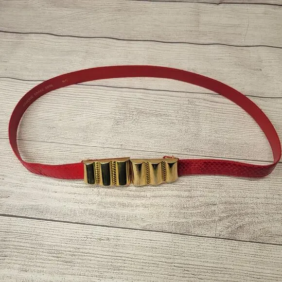 Vintage 80s Red Snake Skin 1