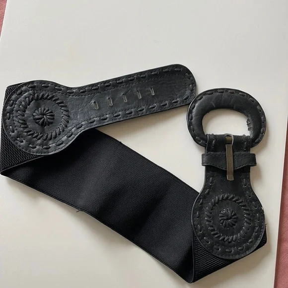 90s style‎ big belt stretchy with leather front