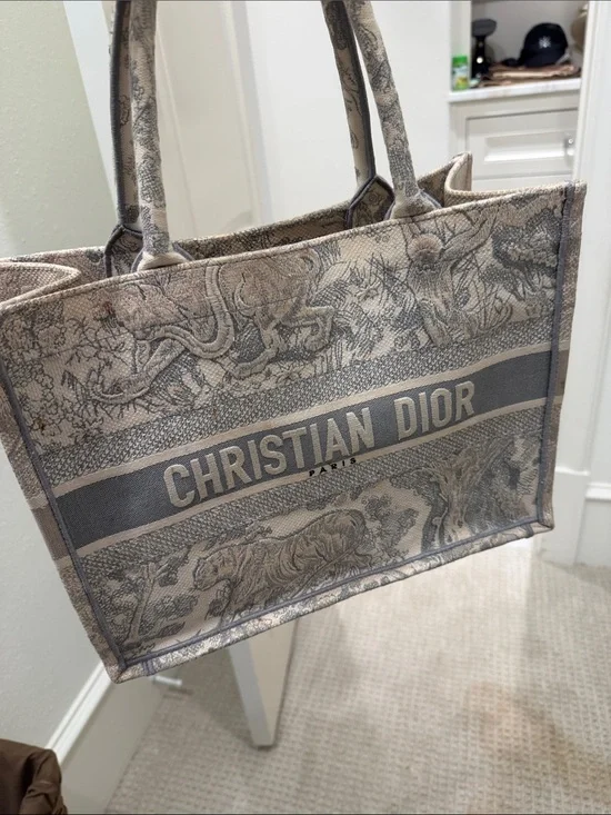 Dior Beige & Gray Christian Dior Book Tote