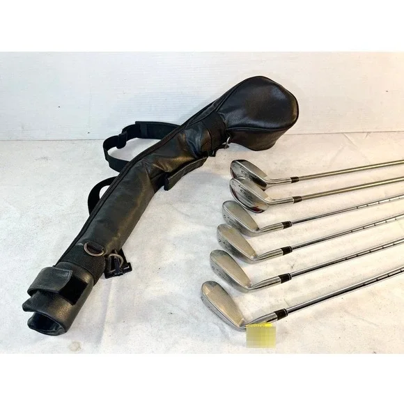 Adams Golf Idea Hybrid Iron Set Mens RH 4-9 Iron Stiff Flex + Caddy Travel Bag