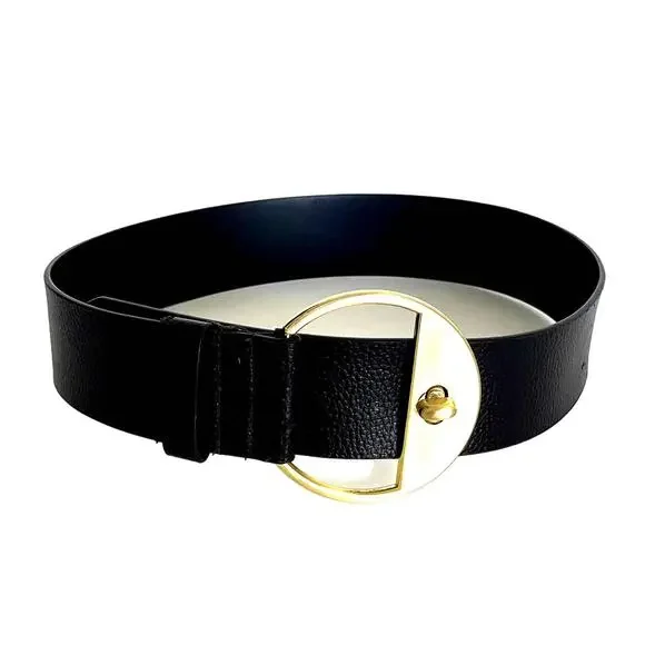Vintage Womens Faux Leather Belt Size S Brown Oversized Western Boho Concert‎