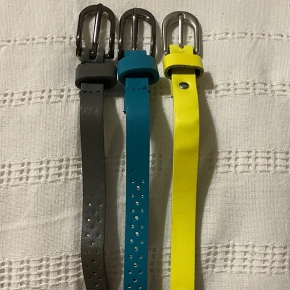 Set‎ of Three Colorful Thin Belts size 38-42
