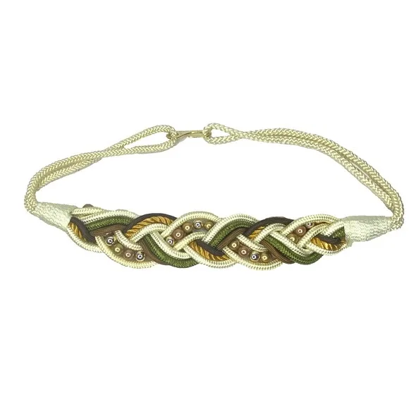 Macrame Braided Stretch Rope‎ Belt Womens 36