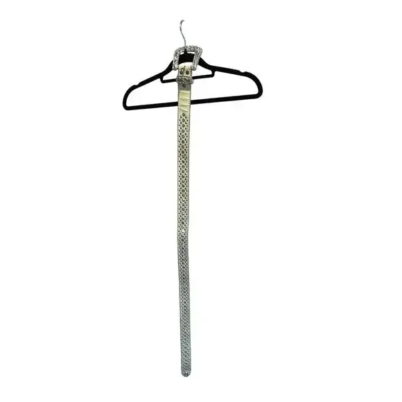 Y2K White Leather Rhinestone Western Belt Studded Cowgirl Medium Bling  Rodeo