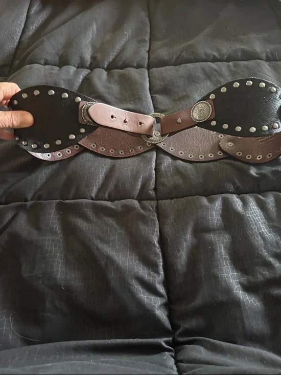 Idyllwind Black and Brown Studded Leather Waist Belt