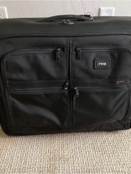 Tumi Black PWII Men's Travel Garment Bag with Multiple Front Pockets