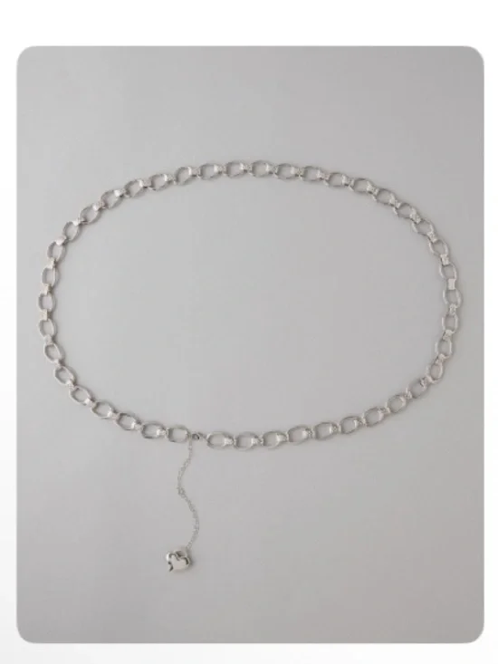 American Eagle Silver Chunky Chain Link Belt