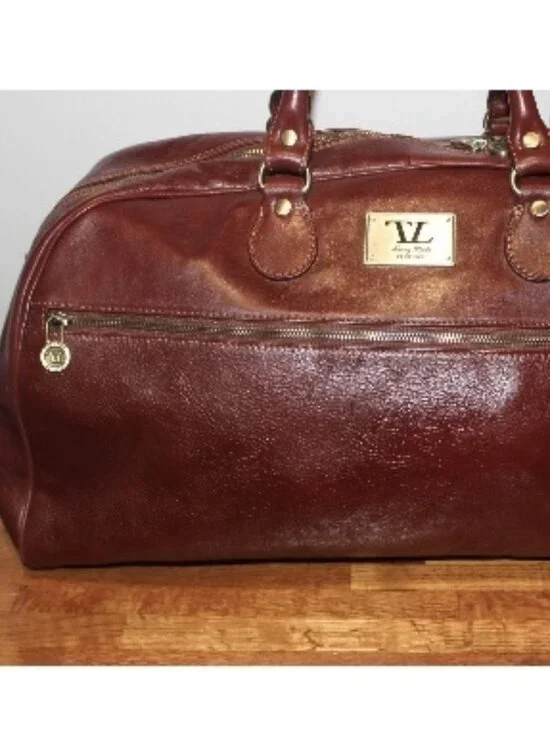 $685 Tuscany Leather Firenze Francoforte Travel Bag w Strap Never Used