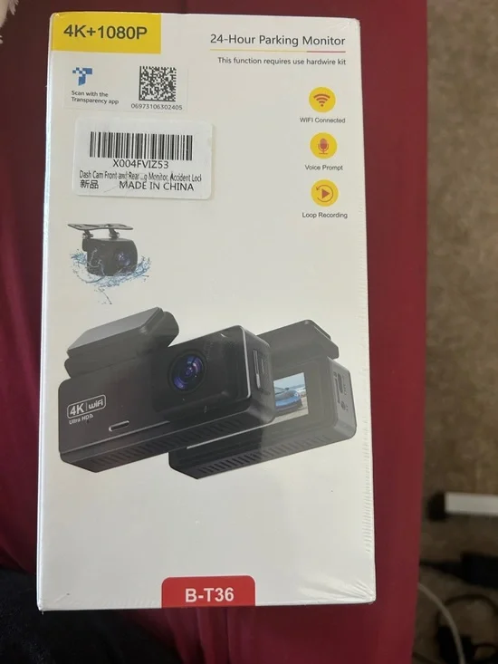 B-T36 4K WiFi Dash Cam - Black Has not been opened