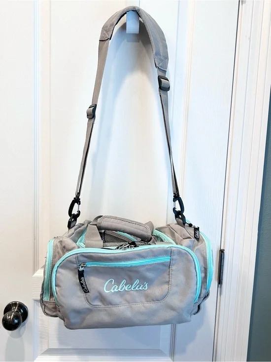 Cabela's Catch-All Gear Bag Gray/Teal Soft Tackle Bag, Range Bag, Small Duffel