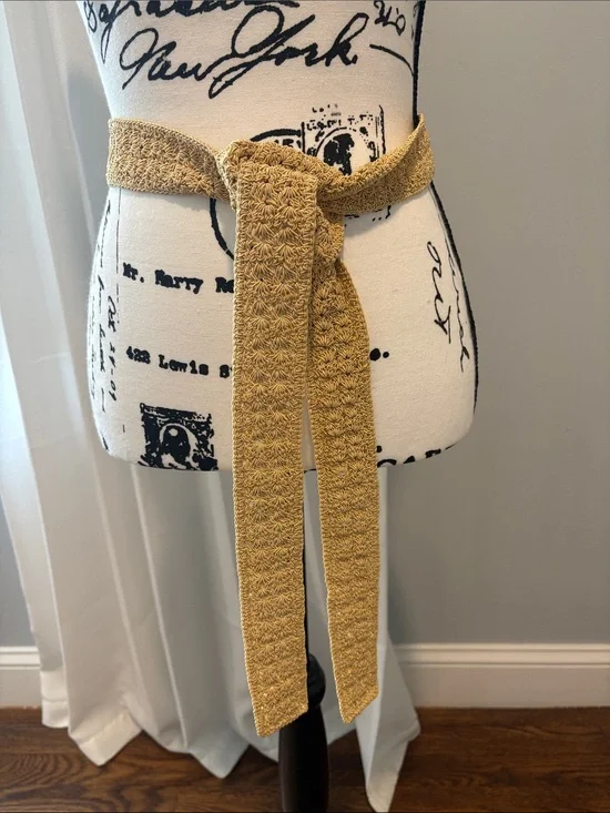 J. Jill Gold Knit Tie Belt