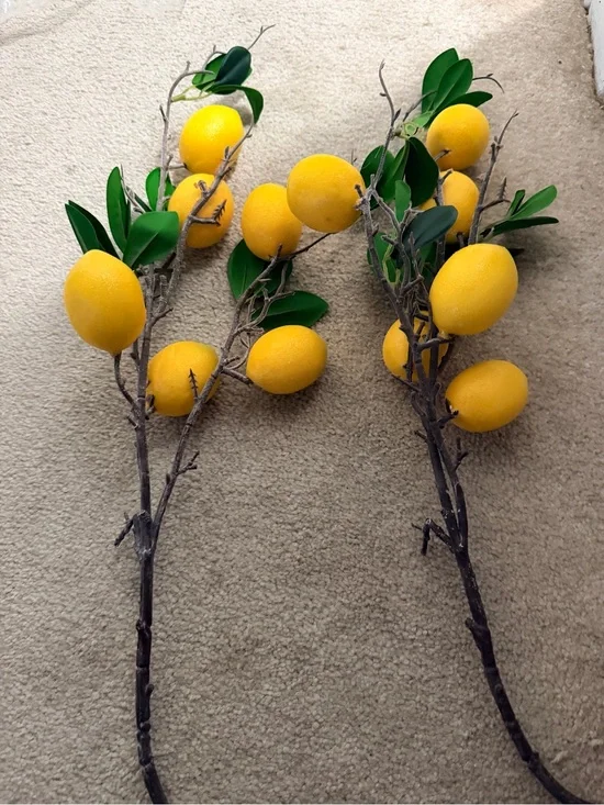 Artificial Lemon Branches Decorative Spray - Yellow