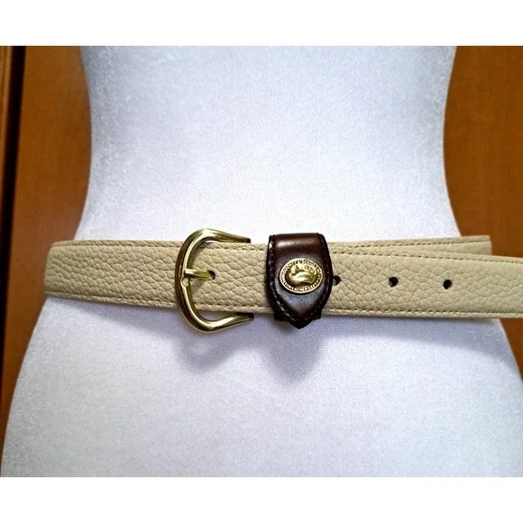 Dooney & Bourke Women's Leather Beige Belt M 30-32 88012 Made In USA 