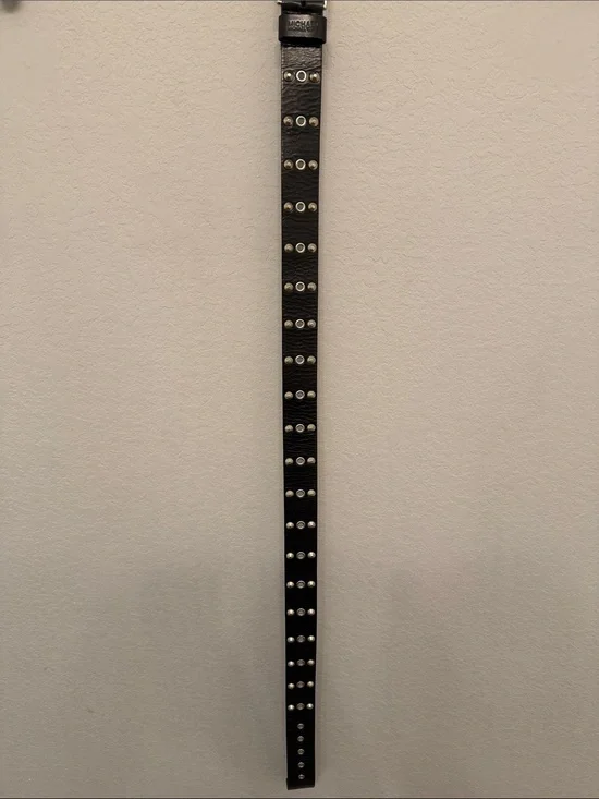 MICHAEL Michael Kors Black Leather Studded Belt