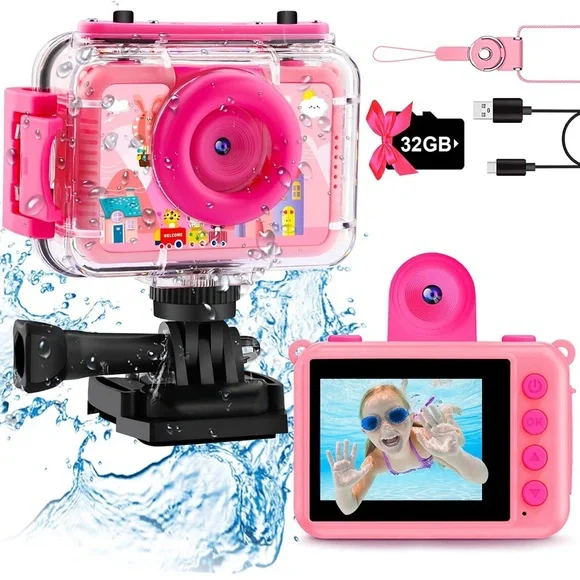 Kids Waterproof Digital Camera - Bright Pink