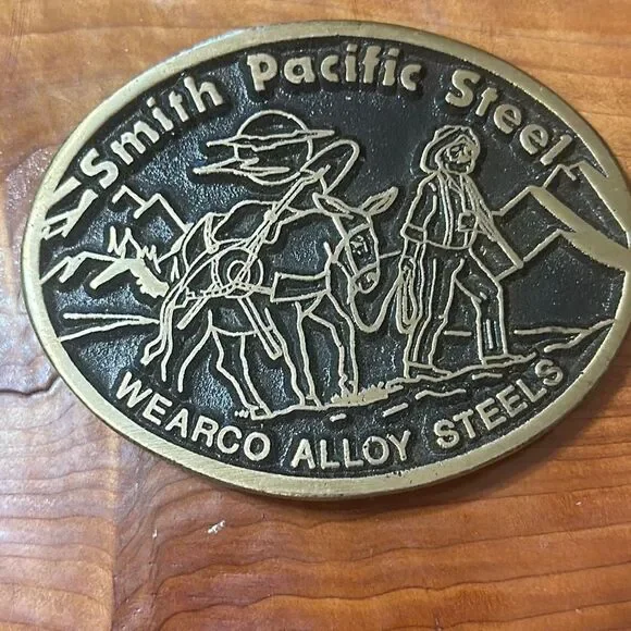 Smith Pacific Steel Dyna Brass Vintage Belt Buckle