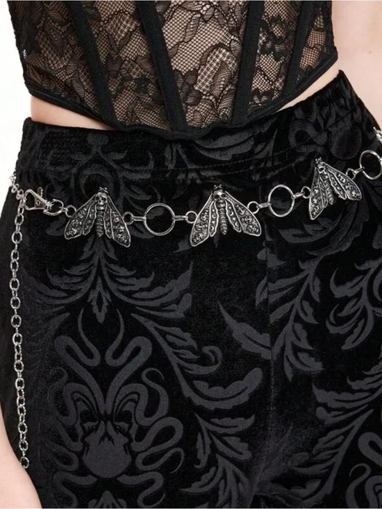 Goth Skeleton Butterfly Chain Belt NEW 🏷️