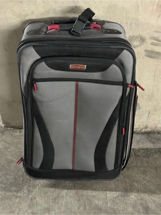Samsonite Gray, Black and Red Travel Spinner Suitcase