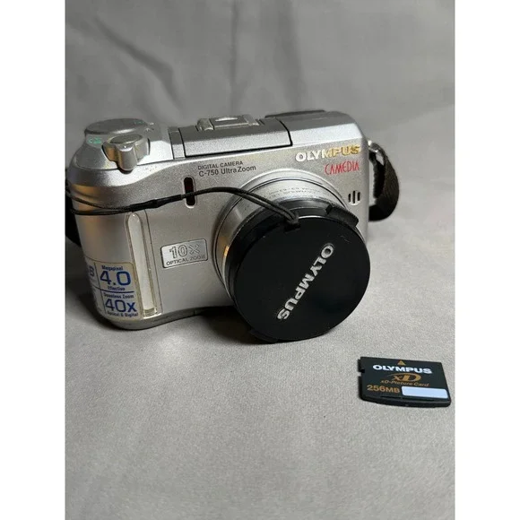 Olympus Camedia C-750 Ultra Zoom 4.0MP Digital Camera Silver Tested and Works