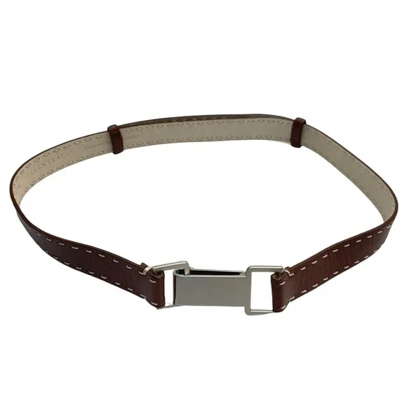 ELLEN TRACY Leather Belt Brown One Size