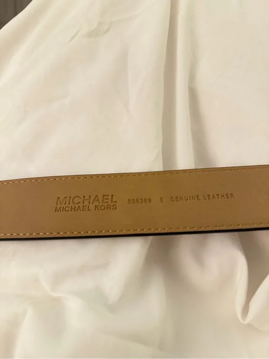 Michael Kors Brown Leather Belt with Gold Eyelets