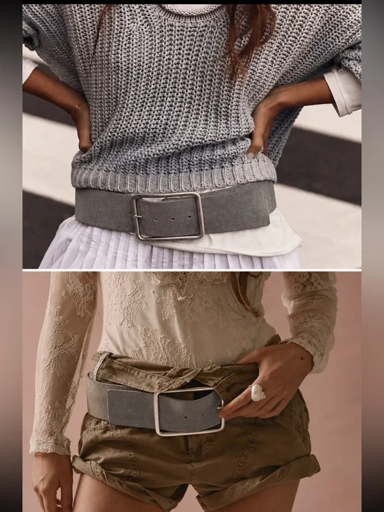 Free People Hex Hip Belt Grey S/M Bohemian Western Casual boho NWT