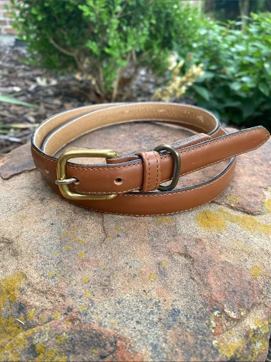 Vintage Heritage Dockers Handcrafted Top Grain Leather Belt w/Solid Brass Buckle