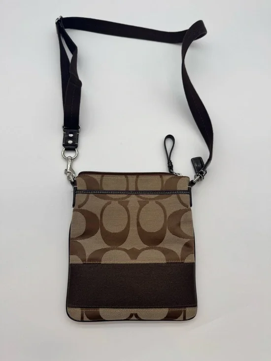 Coach Signature Canvas Crossbody Bag in Brown new