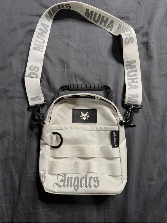 White Men's Messenger Crossbody Bag