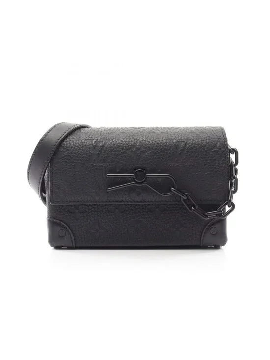 Louis Vuitton Shoulder Bag Steamer Wearable Wallet Noir Leather