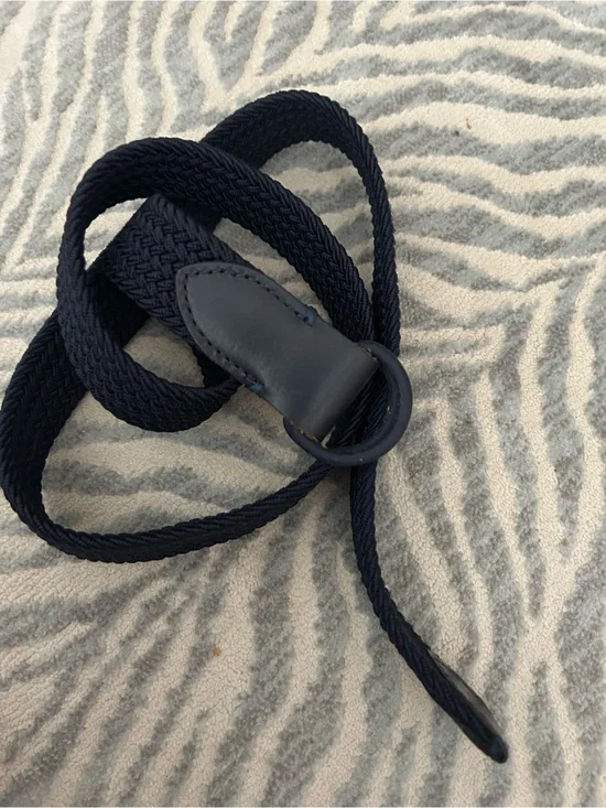 NWNT Banana Republic Braided Cloth & Leather Belt, Navy