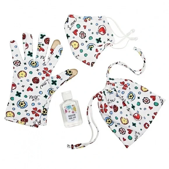 Brighton Tom Clancy Love Sparkle Set Mask Sanitizer Gloves Bag NWT