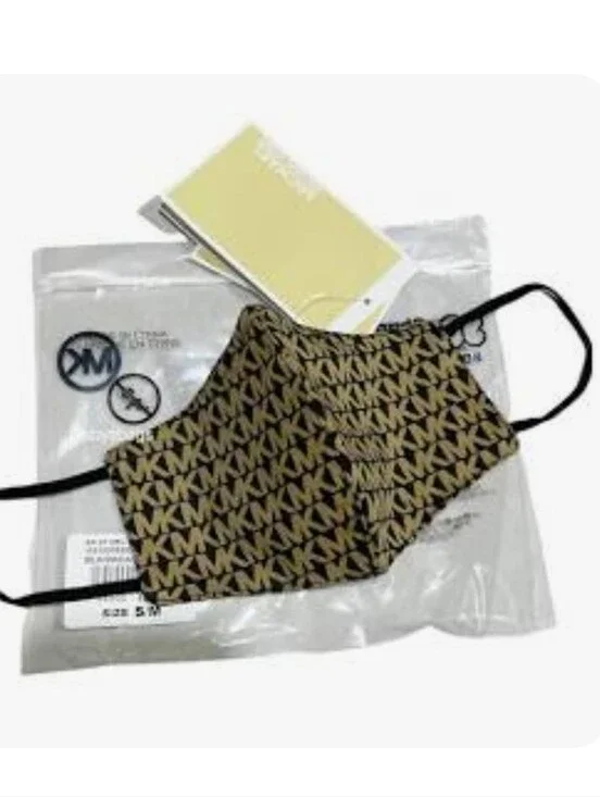 NWT Michael Kors MK Monogram Stretch Cotton Face Mask S/M