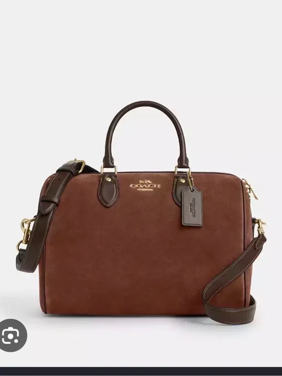 Coach Brown Suede Large Rowan