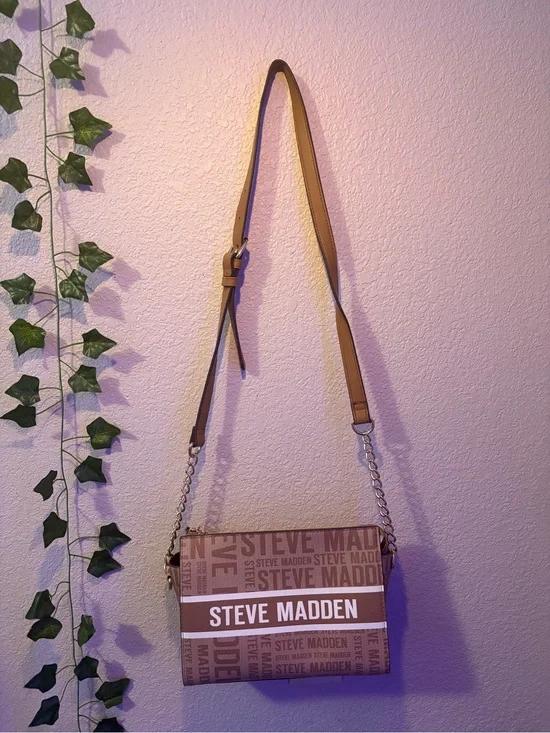 Steve Madden Brown Logo Crossbody Bag