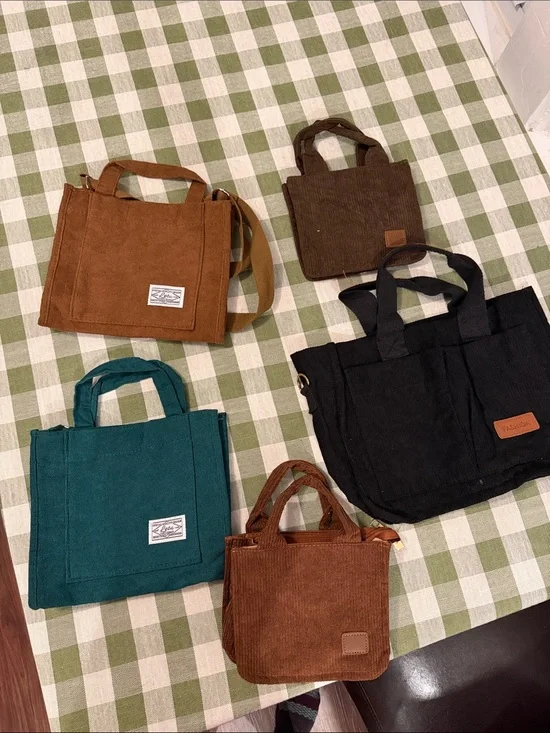 Canvas Tote Bag lot - Brown/Teal/Black Options