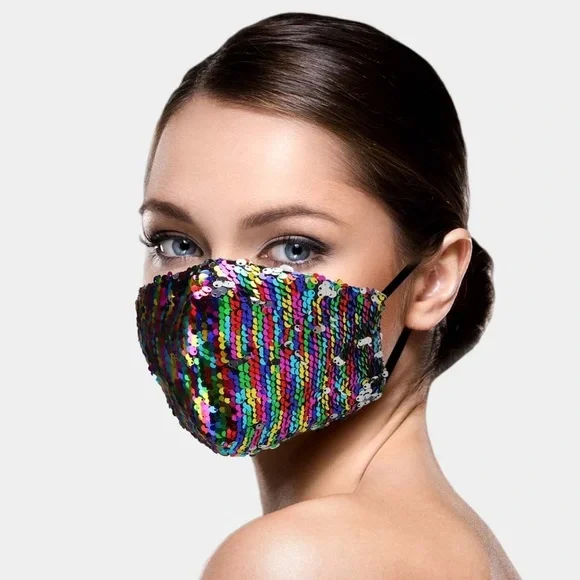 2 Tone Flip‎ Flop Sequin Face Mask