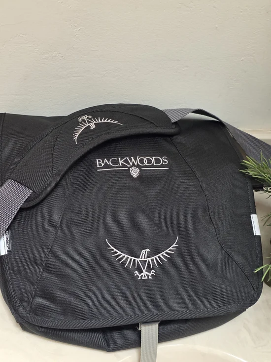 Oprey Backwoods Black Messenger  Crossbody Hiking Mini Flap SMU Bag