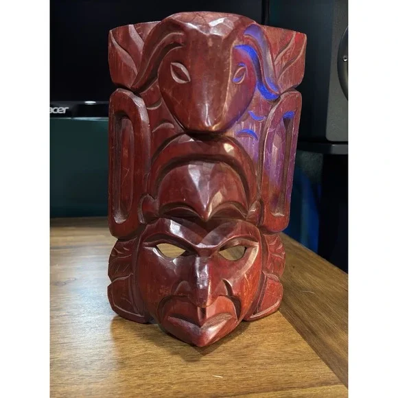 Vintage South American, Tribal Wood Mask  10 1/4