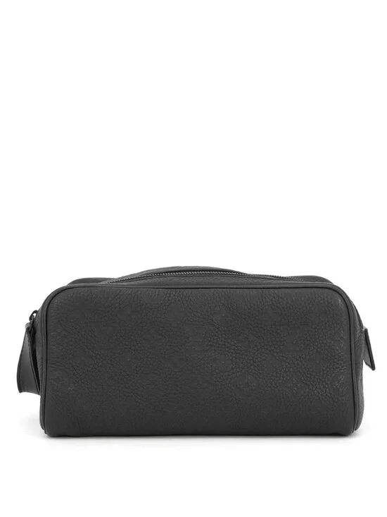 Louis Vuitton Clutch Monogram Taurillon Dopp Kit Pouch Handbag Black