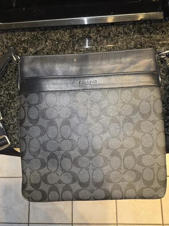Coach Gray/Black Signature Messenger Bag