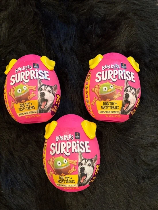 Bonkers Surprise  Dog Toy & Treat Pack - Pink lot of 3